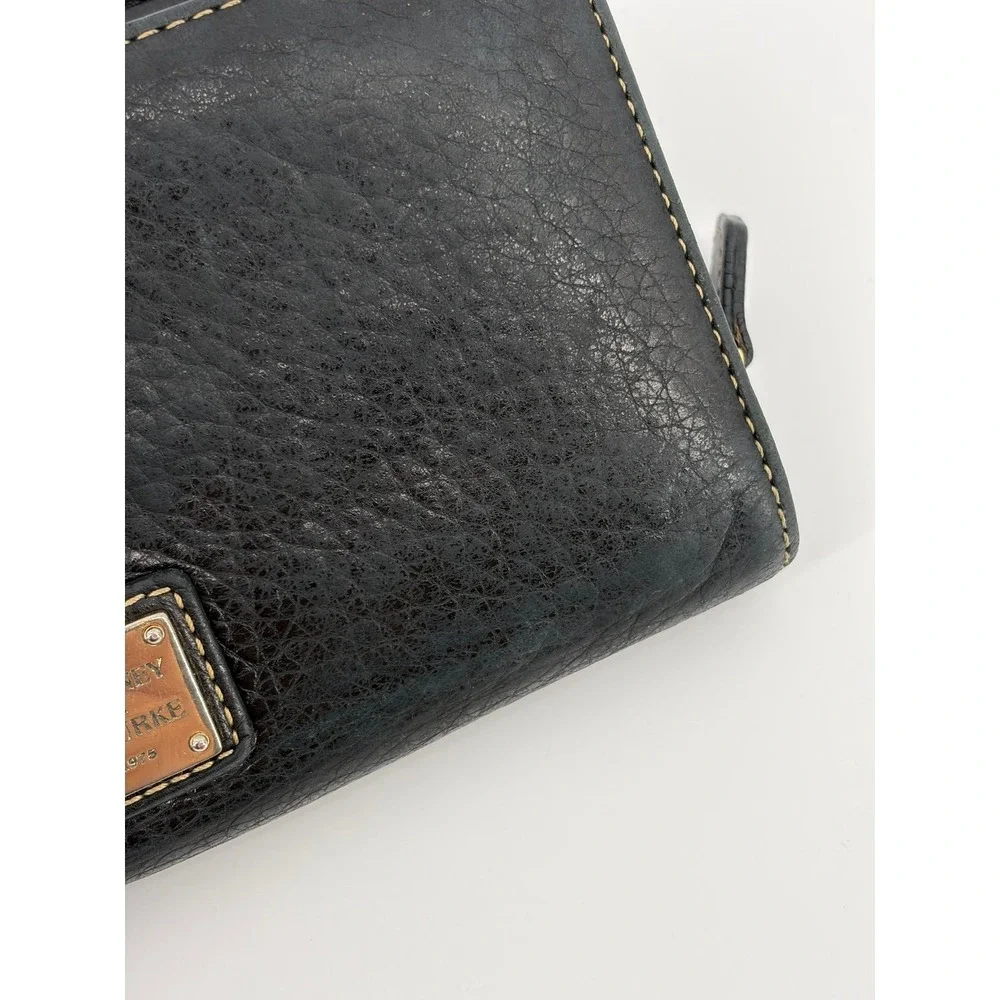 Dooney & Bourke Pebble Grain Medium Zip Around Wallet Clutch Black